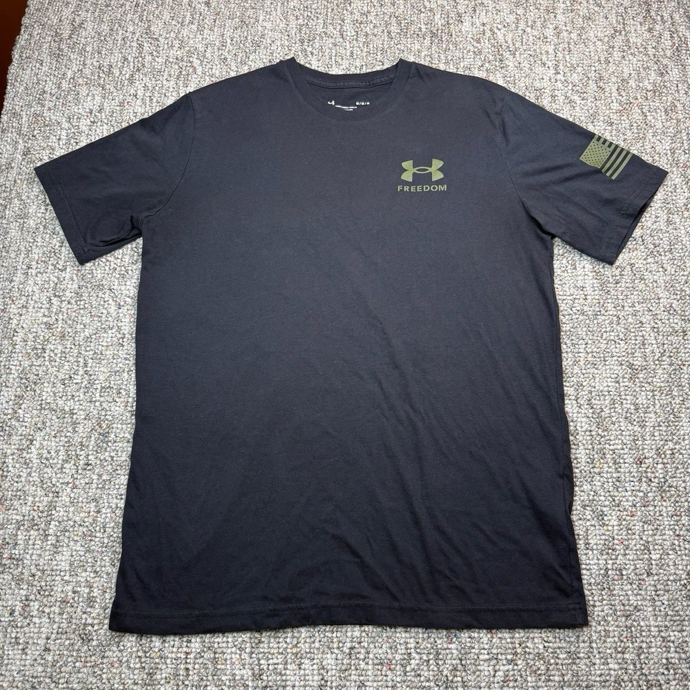 Under Armour Freedom Shirt Mens Medium Patriotic USA Flag Graphic Military Tee